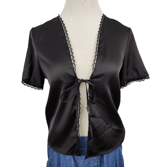Brandy Melville Other - Brandy Melville Women's One Size Black Satin Pajama Top